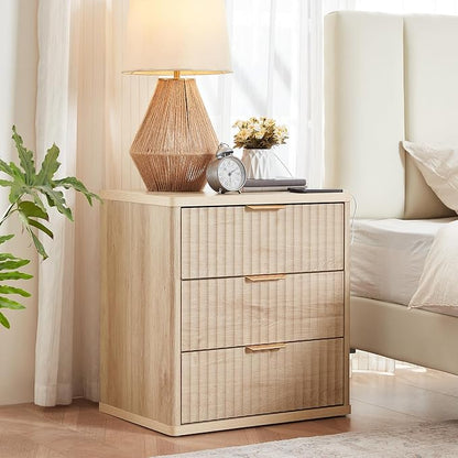 LEYAOYAO Fluted Nightstand by LEYAOYAO-Findtheshiningpointofyourideallife%EF%BC%81