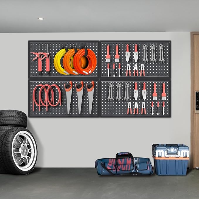 48x24 Inch Metal Pegboard Wall Organizer, Peg Board Utility Tool Storage - Image 5