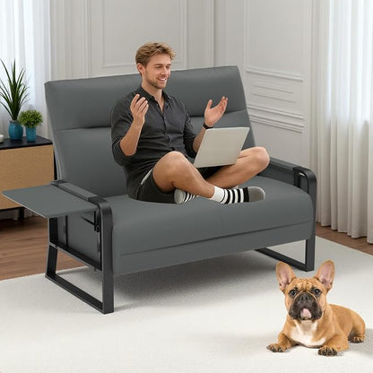 Faux Leather Loveseat, Upholstered Loveseat - Image 3