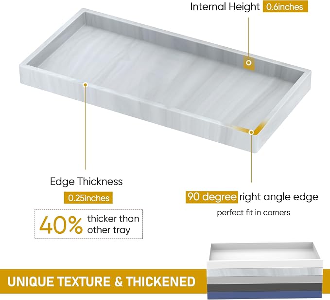 Silicone Bathroom Tray, Shatterproof Bathroom Vanity Tray, High-Grade Silicone - Image 2