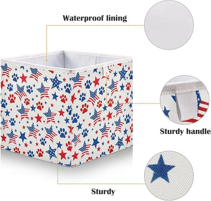 Flag Dog Paw Stars Pattern Closet Organizers Storage Cubes Storage Bins Shelf - Image 4