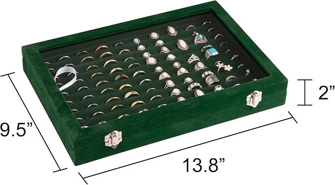 Frebeauty Ring Organizer Tray 100 Slots Ring Holder - Image 2
