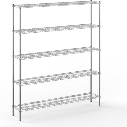 14" Deep x 72" Wide x 86" Height Wire Shelving Kit | 5-Tier | NSF Commercial by Regal+Altair