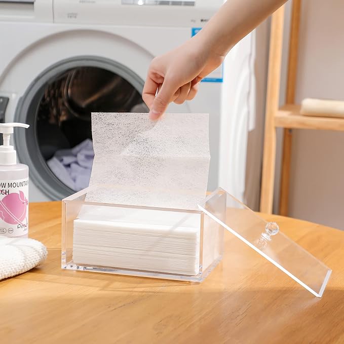 rejomiik Clear Dryer Sheet Holder Thick Acrylic Dryer Sheet Dispenser Container - Image 4