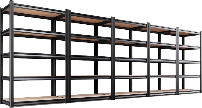 5 Pack Garage Shelving Heavy Duty 5T Storage Shelves, Metal Adjustable Shelving by AOAORGG