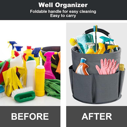 Cleaning Caddy with Handle, Cleaning Products Organiser, 17L Foldable Storage - Image 2