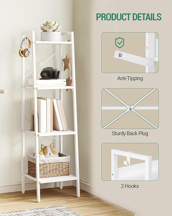 Hzuaneri Ladder Shelf, Freestanding Corner Storage Shelf | Bookcase - Image 3