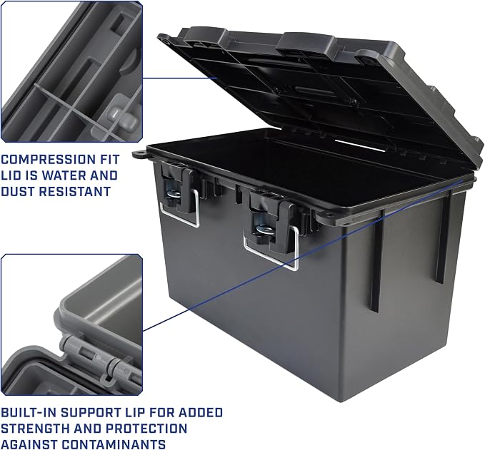 Sheffield XL Ammo Box Made in USA, Stackable Lockable Ammo Storage Box | 2 Pack - Image 6