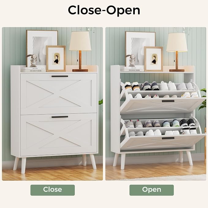 Homleke Farmhouse Shoe Storage Cabinet - Image 6