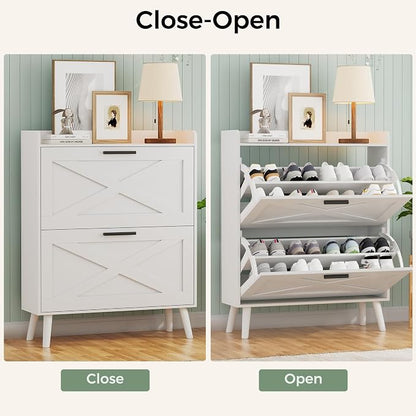 Homleke Farmhouse Shoe Storage Cabinet - Image 6