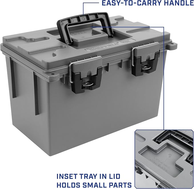 Sheffield XL Ammo Box Made in USA, Stackable Lockable Ammo Storage Box | 4 Pack - Image 9