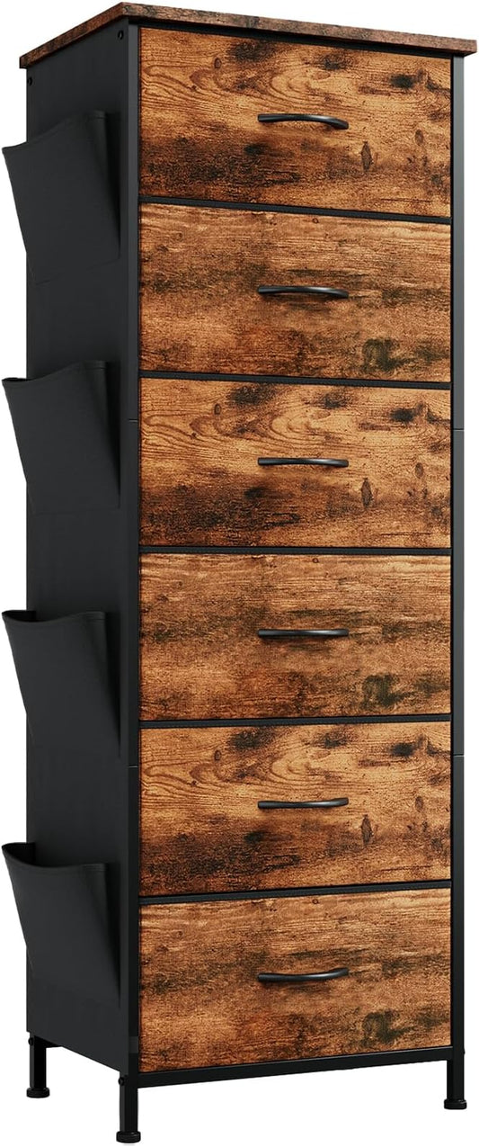 Somdot Tall Dresser for Bedroom, 6 Drawer Storage Cabinet, Vertical Nightstand by Somdot
