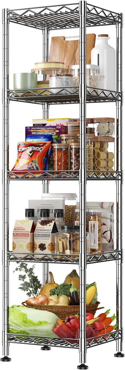 5 Wire Shelving Metal Shelves Storage Rack:Adjustable Storage Shelves Standing by Durayloly
