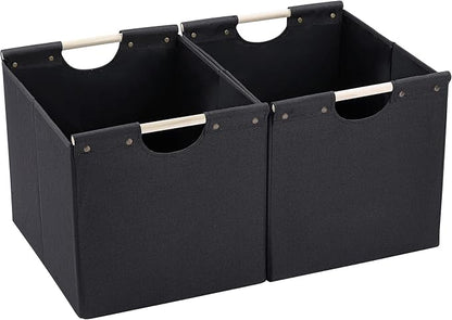 HOONEX Large Collapsible Storage Bins, Linen Fabric, Storage Baskets by HOONEX