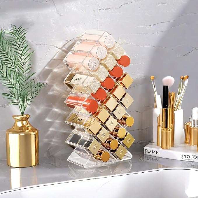 Acrylic Lipstick Holder, Lip Gloss Organier, Stackable Fish Shape Lipstick Tower - Image 5