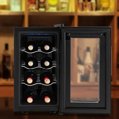 8 Bottle Wine Cooler, Small Wine Fridge Freestanding Wine Fridge - Image 3