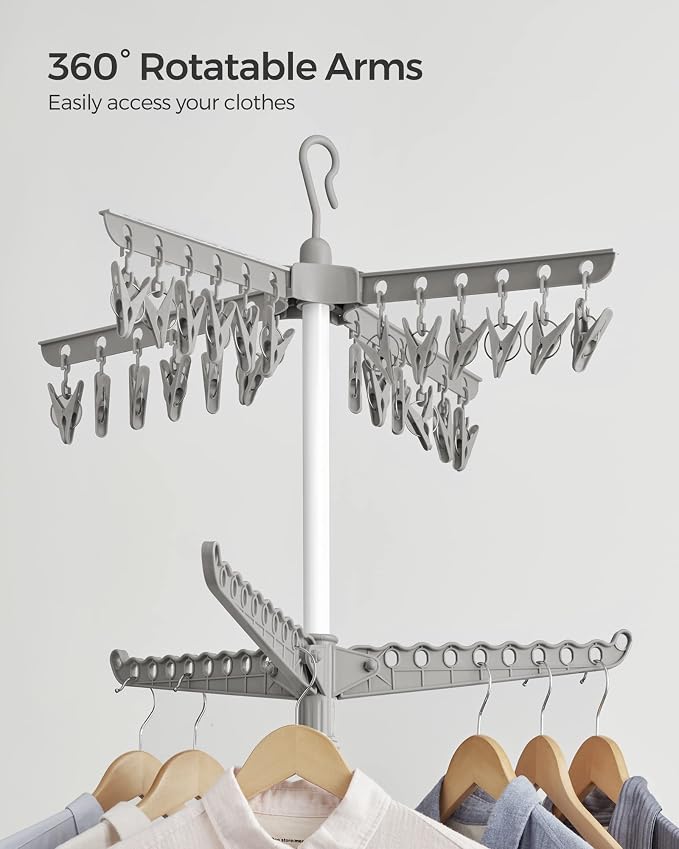 SONGMICS 2-Tier Clothes Drying Rack, 72-Inch Folding Laundry Drying Rack - Image 8