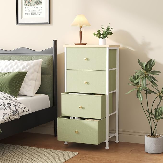 Sweetcrispy Dresser for Bedroom, 4 Drawer Storage Cabinet, Tall Nightstand | - Image 7