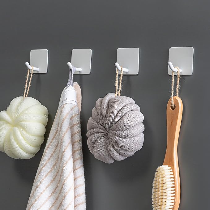 FOTYRIG Adhesive Towel Hooks Heavy Duty Stick on Towel Holder Wall Hangers - Image 6