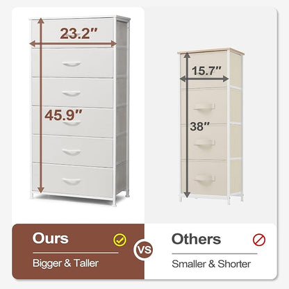 Tall 6-Drawer Wide Fabric Storage Tower Dresser - Image 4