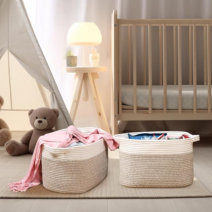 Kntiwiwo Storage Baskets for Organizing 14.7”x11”x9.6” Rope Storage Baskets for - Image 6