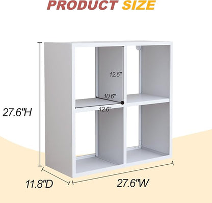 4 Cube Storage Organizer, Metal Cubby Storage Shelf, Small Box Bookshelf - Image 2