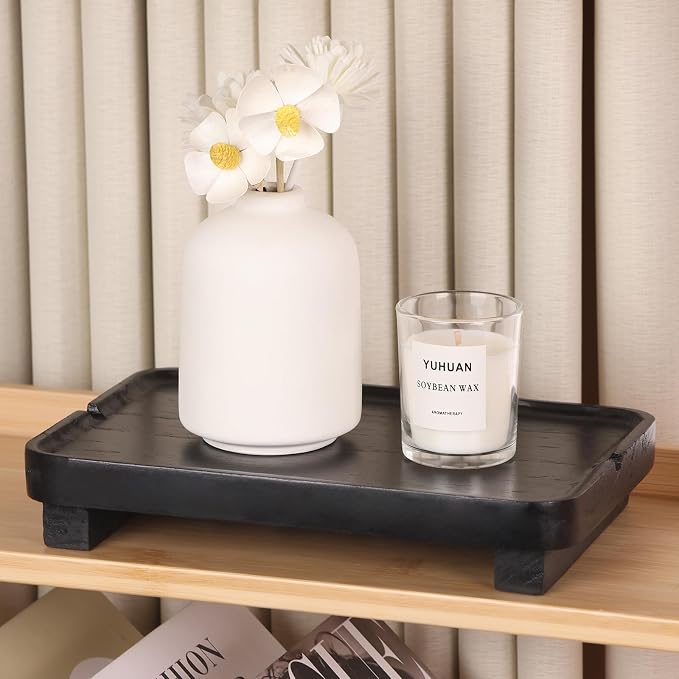 Wood Riser Small Decorative Tray Sink Soap Dish, Vanity Tray Pedestal Stand 9 x - Image 7