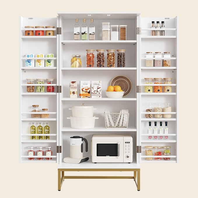 Saudism Pantry Cabinet, Large Cupboard - Image 9