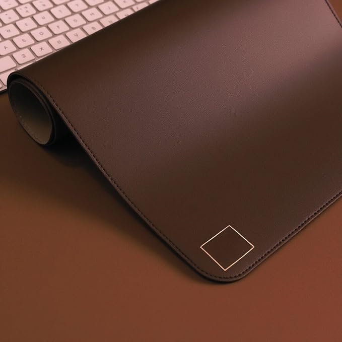Premium Genuine Leather Desk Mat 31.5" x 15.8" Thick Office Desk Pad - Image 3