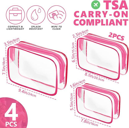 AURUZA Clear Makeup Bag, Portable Travel Toiletry Bags - Image 2