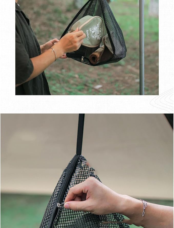 heyous Camping Dry Net, 30x45cm Camping Organizer Mesh Hanging Basket Net - Image 6