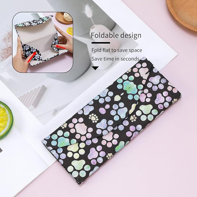 Foldable Glasses Case, Magnetic PU Leahter Sunglasses Case, Cute Hard Shell - Image 3