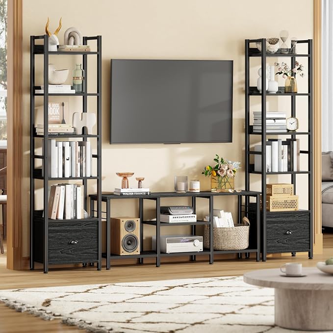 Furologee Book Shelf Set of 2, 6 Tier Tall Shelf - Image 2