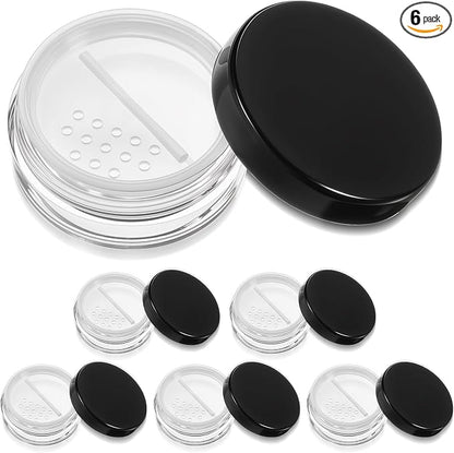 6pcs 10ml/0.34oz Refillable Loose Powder Containers Plastic Empty Travel Small by Unknown