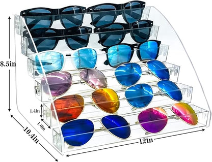 Sunglasses Organizer Clear Eyeglasses Display Case Sticker Display Tray - Image 2