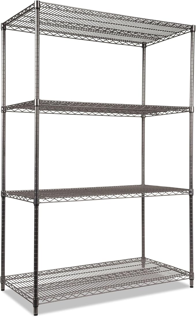 Alera Wire Shelving Starter Kit, Four-Shelf, 48w x 24d x 72h by Alera