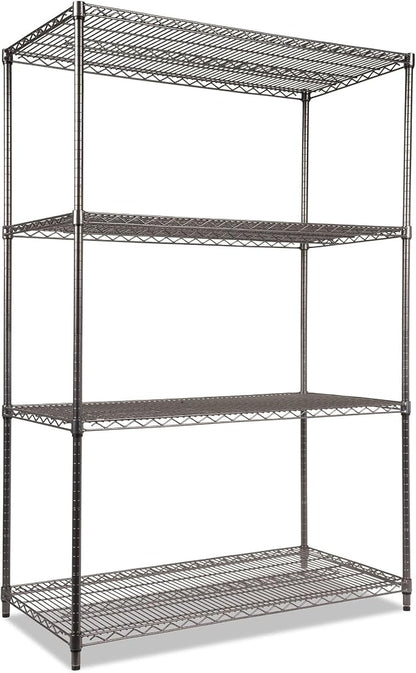 Alera Wire Shelving Starter Kit, Four-Shelf, 48w x 24d x 72h by Alera