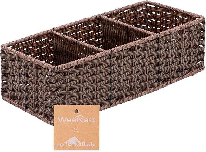 myHomeBody Wicker Basket With 3 Compartments, by myHomeBody