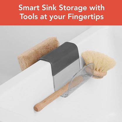Spectrum Sink Saddle for Kitchen Sink Gray Slate Tint Sponge and Brush Holder - Image 2