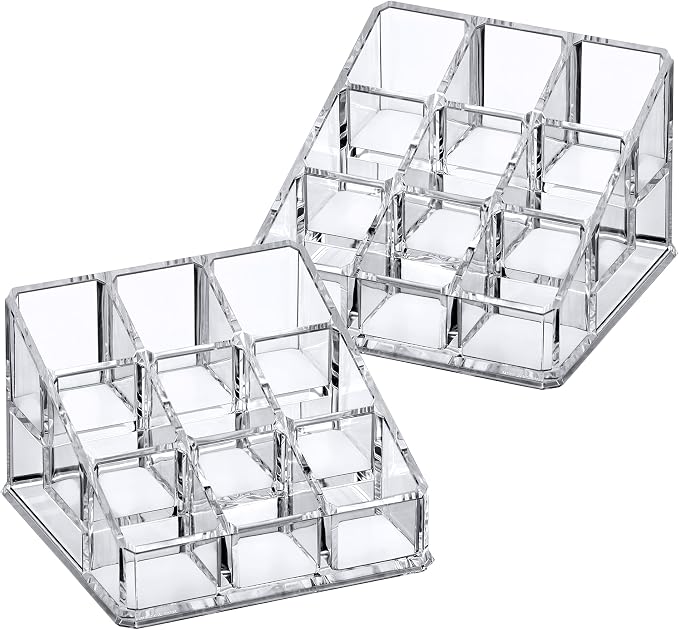 Amazing Abby - Glamour - 2-Pack 9-Slot Acrylic Nail Polish Organizer, Lipstick - Image 4