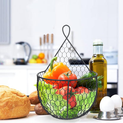 ERYTLLY Metal Fruit And Vegetable Storage Hanging Basket Wall Mounted, - Image 4