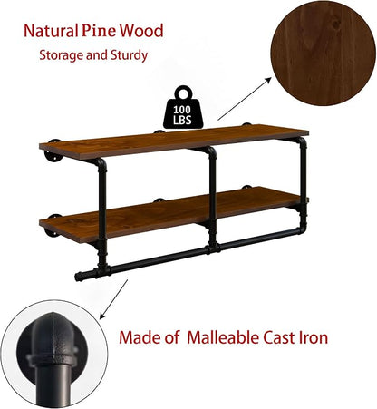 Wall Mounted Clothes Rack 12 Inch Deep, 42 Inch Heavy Duty Garment Rack - Image 7