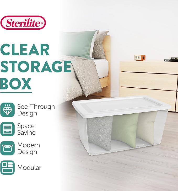 Sterilite 16 Pack Storage Box, 90 Quart Stackable Tote - Image 2