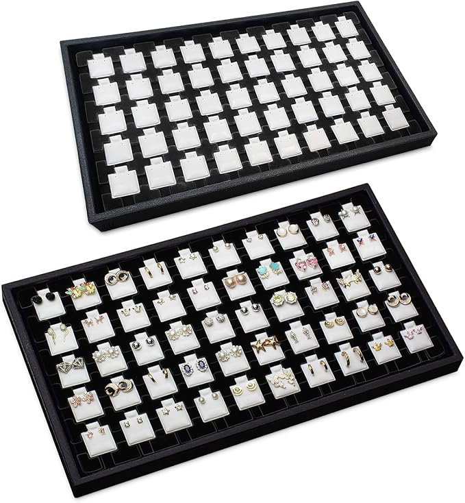 Ikee Design 2 Pcs Set Black Earring Display Tray by IkeeDesign