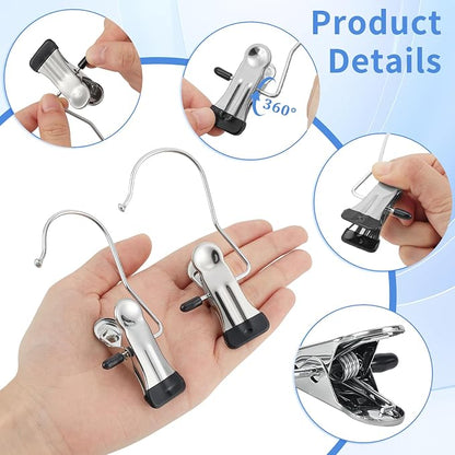 200PCS Boot Hangers Clips for Closet Stainless Steel Clothes Hooks Clip Laundry - Image 5