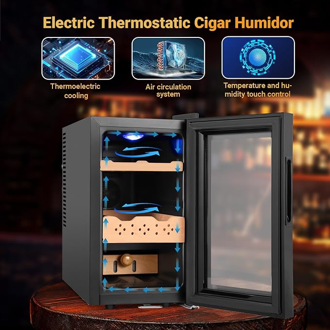 25L Cigar Electric Humidor, Thermostatic Electric Cooler Cabinet - Image 3