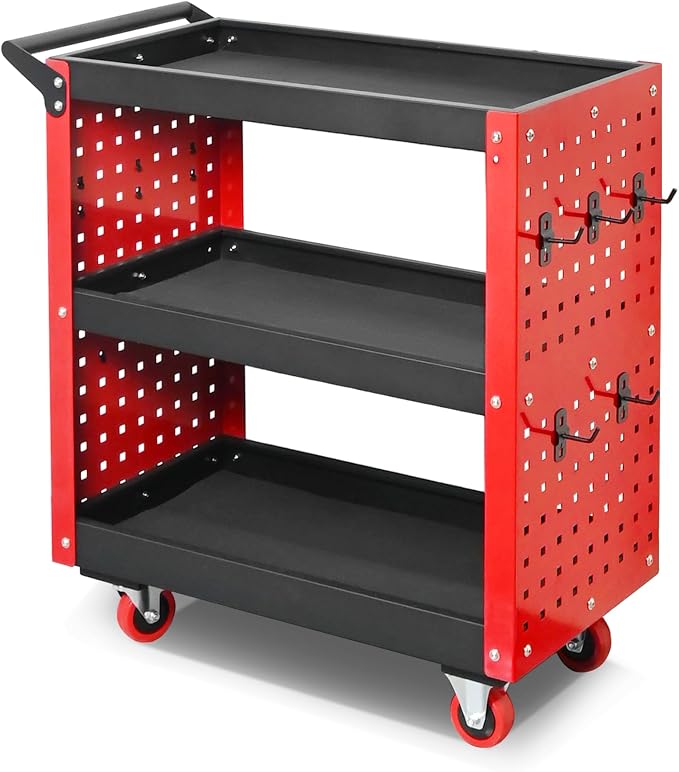 3 Tier Rolling Tool Cart on Wheels, 660LBS Load Capacity Heavy Duty Utility by ToolCart
