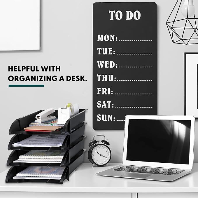 Fainne 8 Pcs Stackable Paper Trays Organizer - Image 4