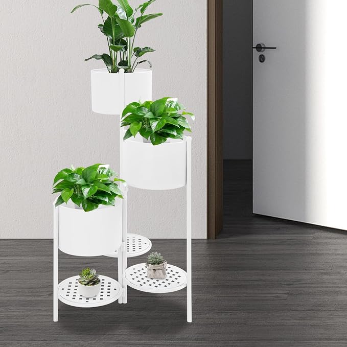 Foldable Corner Plant Stand Shelf, Indoor Outdoor Metal Flower Pot Holder - Image 5