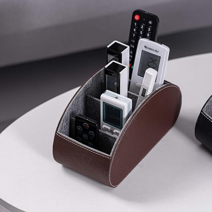 Wide Remote Control Holder, PU Leather Organizer Box - Image 7